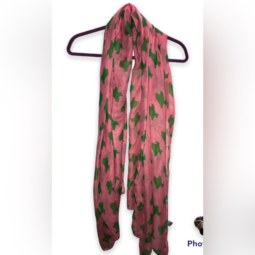 Alma Mater Accessories - Pink and Green Small State of Texas print